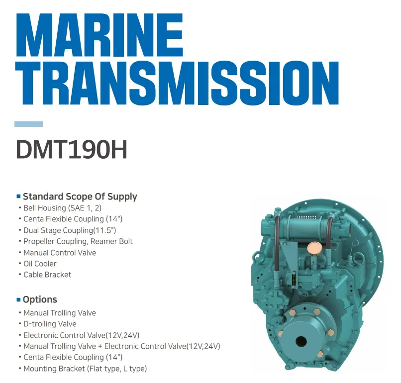 Inversor de transmisión de caja de engranajes marinos Di coreana avanzada Aboat Dmt190h